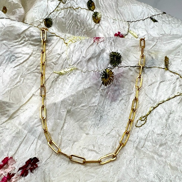 14k Gold Filled 3mm Paperclip Chain Necklace - Picture 3 of 10